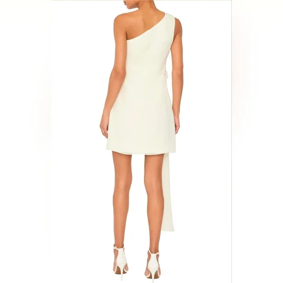 White Draped Wrap Mini Dress - Picture 3 of 16